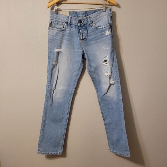Abercrombie & Fitch Mens Kilburn Jeans Size 30x30 Button Fly‎ Boot Distressed - Picture 1 of 10